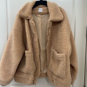 Princess Polly Tan Sherpa Jacket